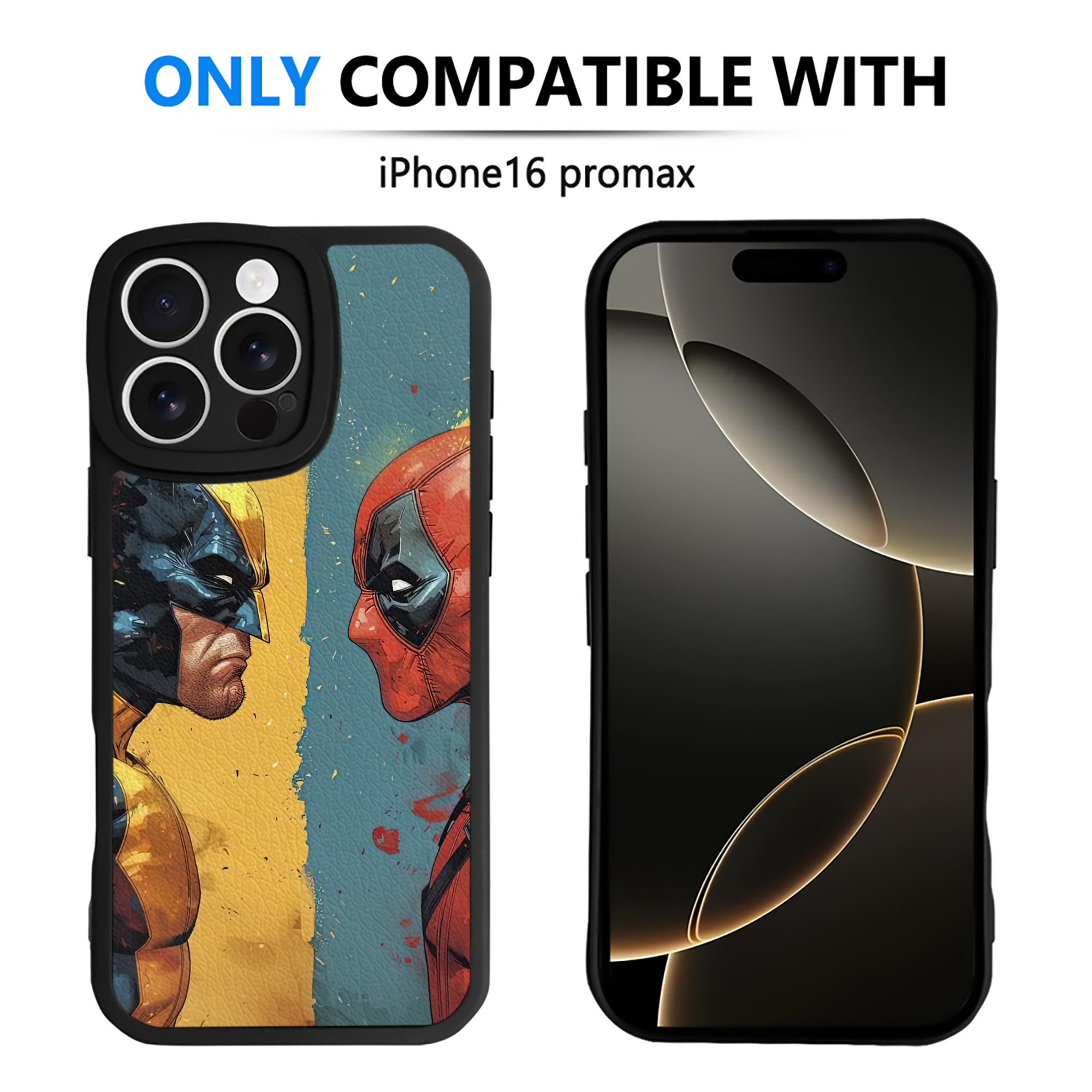 （画像用） Deadpool デッドプール 【iPhone 16シリーズ対応】シリコンスマホケース（レザー調） 材質：シリコン